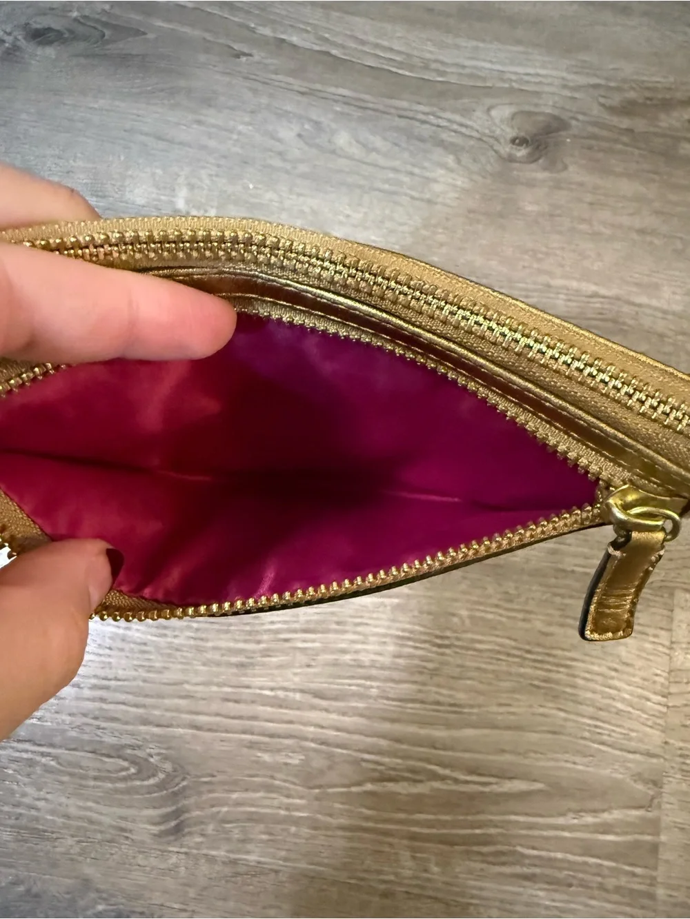 Coach Legacy multi color stripe wristlet